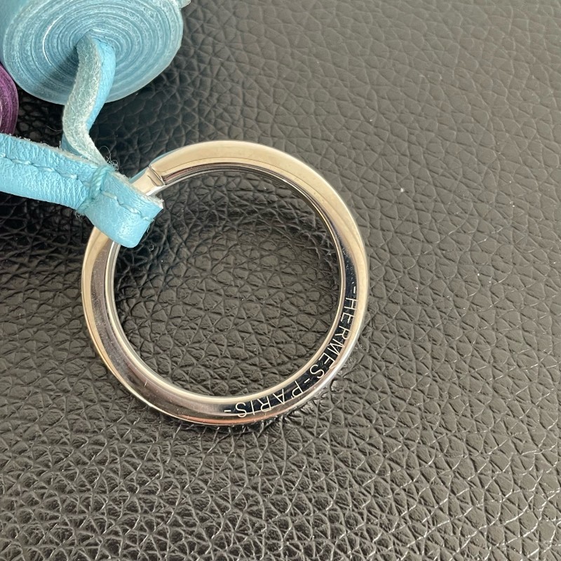 Hermes愛馬仕藍紫流蘇鑰匙扣 🈶盒子-6