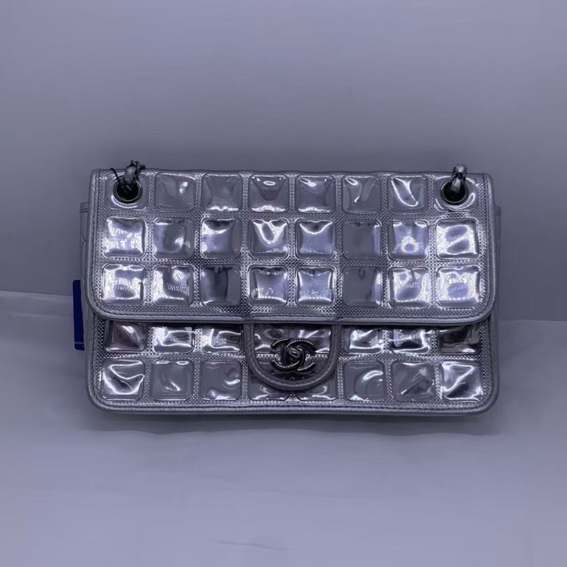 二手chanel香奈兒冰格cf鏈條包，鐳射11開。Second CHANEL Ice Cube ChainShoulder Shoulder Bag  ookura Chain Bag-0