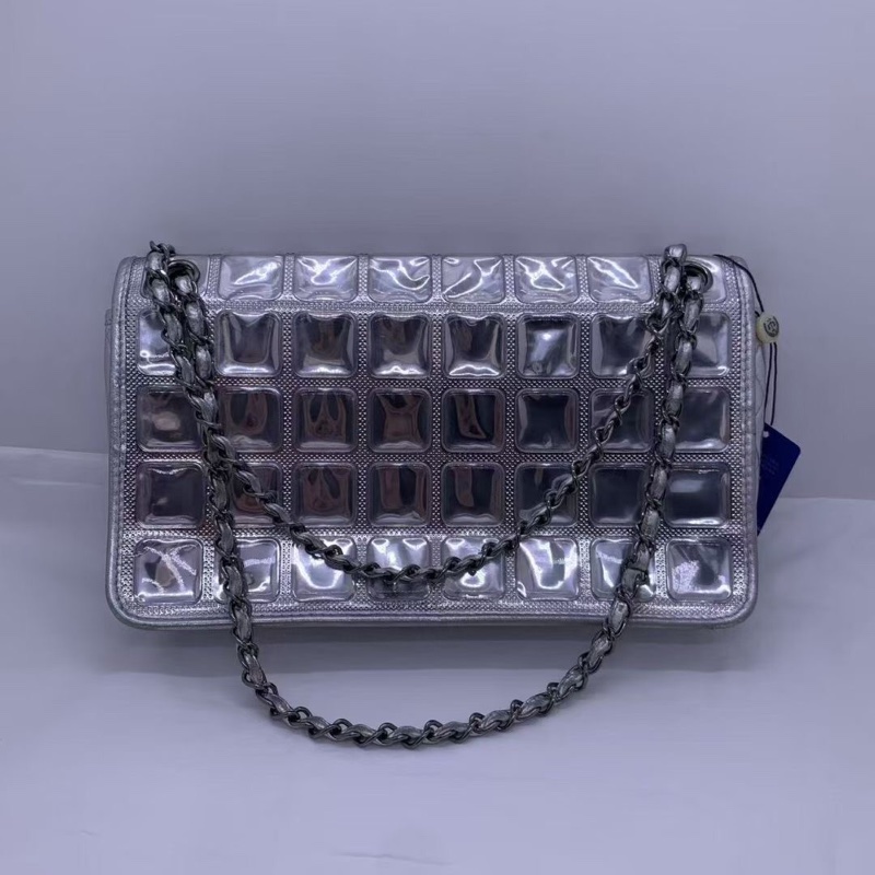 二手chanel香奈兒冰格cf鏈條包，鐳射11開。Second CHANEL Ice Cube ChainShoulder Shoulder Bag  ookura Chain Bag-1