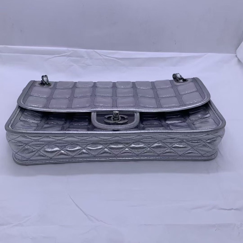 二手chanel香奈兒冰格cf鏈條包，鐳射11開。Second CHANEL Ice Cube ChainShoulder Shoulder Bag  ookura Chain Bag-2