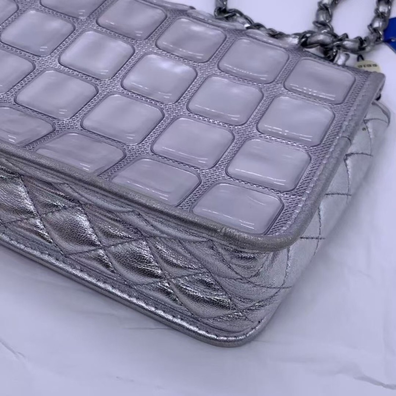 二手chanel香奈兒冰格cf鏈條包，鐳射11開。Second CHANEL Ice Cube ChainShoulder Shoulder Bag  ookura Chain Bag-5