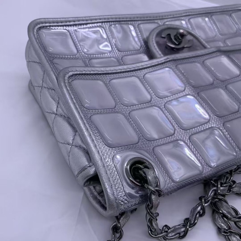 二手chanel香奈兒冰格cf鏈條包，鐳射11開。Second CHANEL Ice Cube ChainShoulder Shoulder Bag  ookura Chain Bag-7