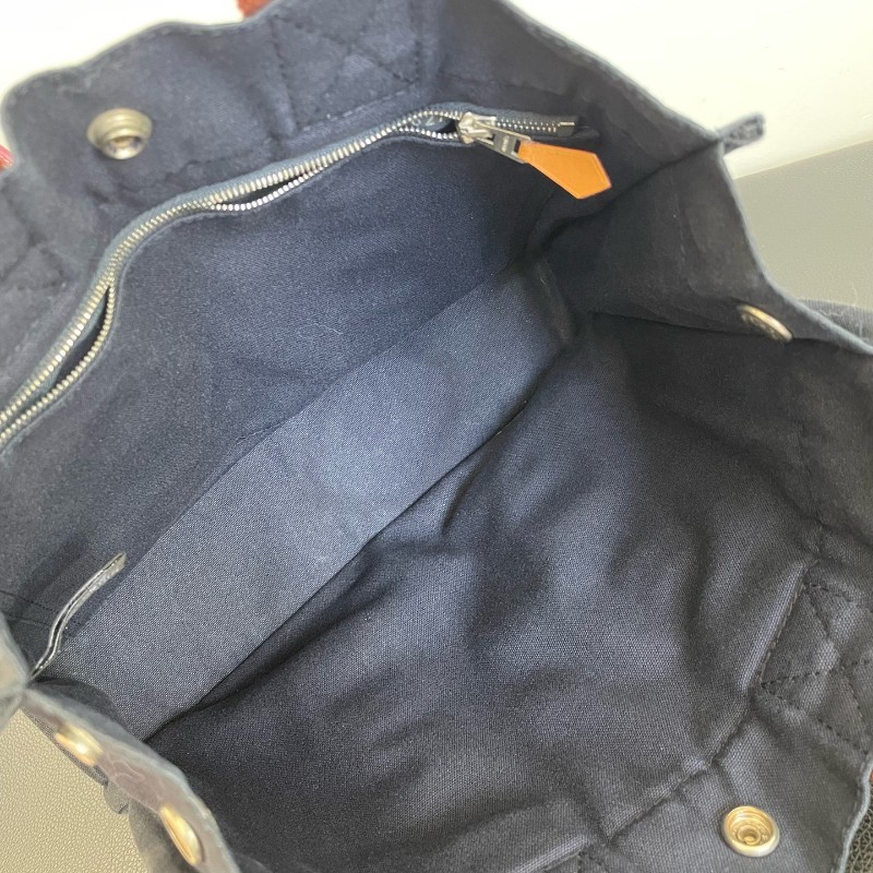 Hermes 愛馬仕 Fourre Tout午夜藍帆布手提tote 底長30cm-5