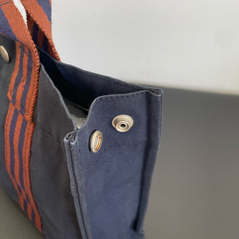 Hermes 愛馬仕 Fourre Tout午夜藍帆布手提tote 底長30cm-15