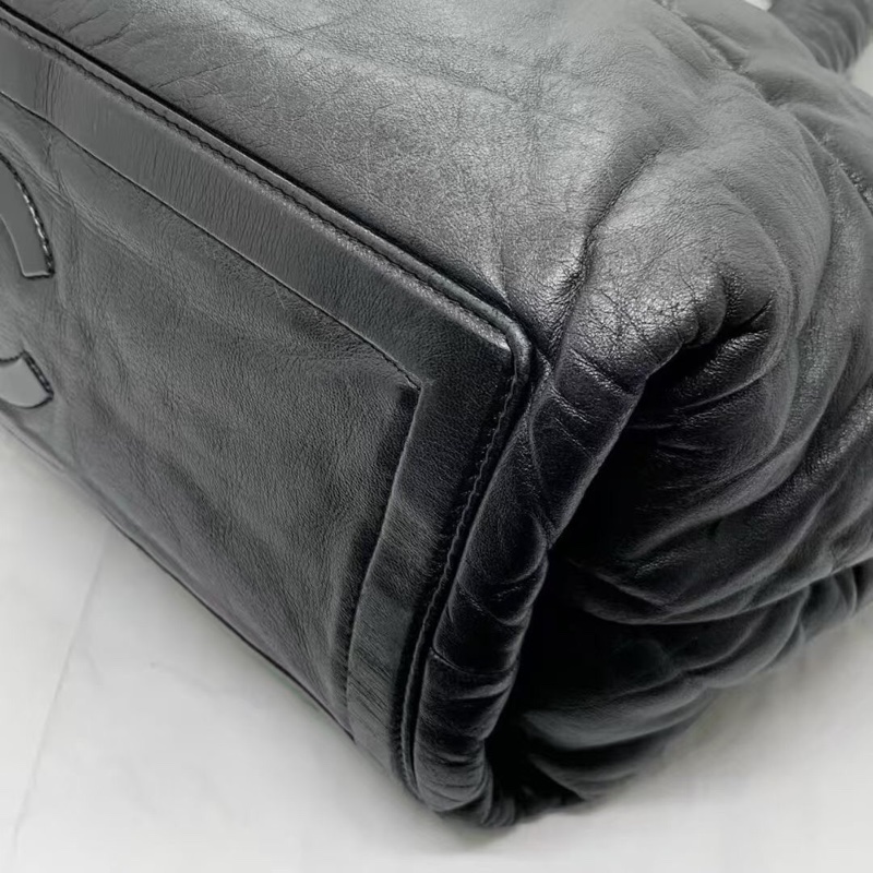 Chanel 香奈兒 羊皮羽絨購物袋黑色，鐳射13開，CHANEL Coco Cocoon Tote Tote Bag Shoulder Bag Coco Mark  Leather Black-3