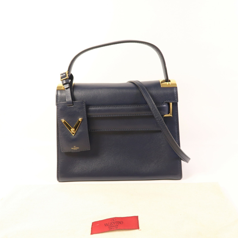 Valentino 牛皮皮革 2 way Shoulder Bag金扣手挽肩背兩用袋-20