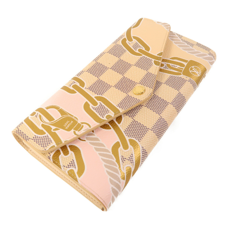LOUIS VUITTON Damier Azur Sarah Wallet金扣長錢包-1