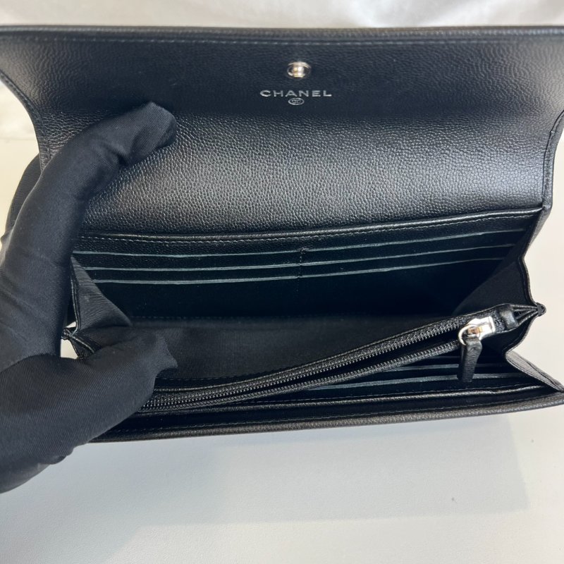 CHANEL 16開 黑Sevruga信封長夾-5