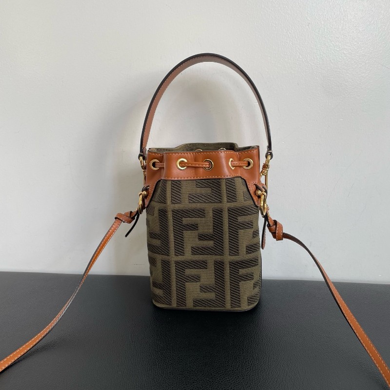 Fendi 芬迪 Mon Tresor老花刺繡小水桶迷你mini斜背包肩背包-1