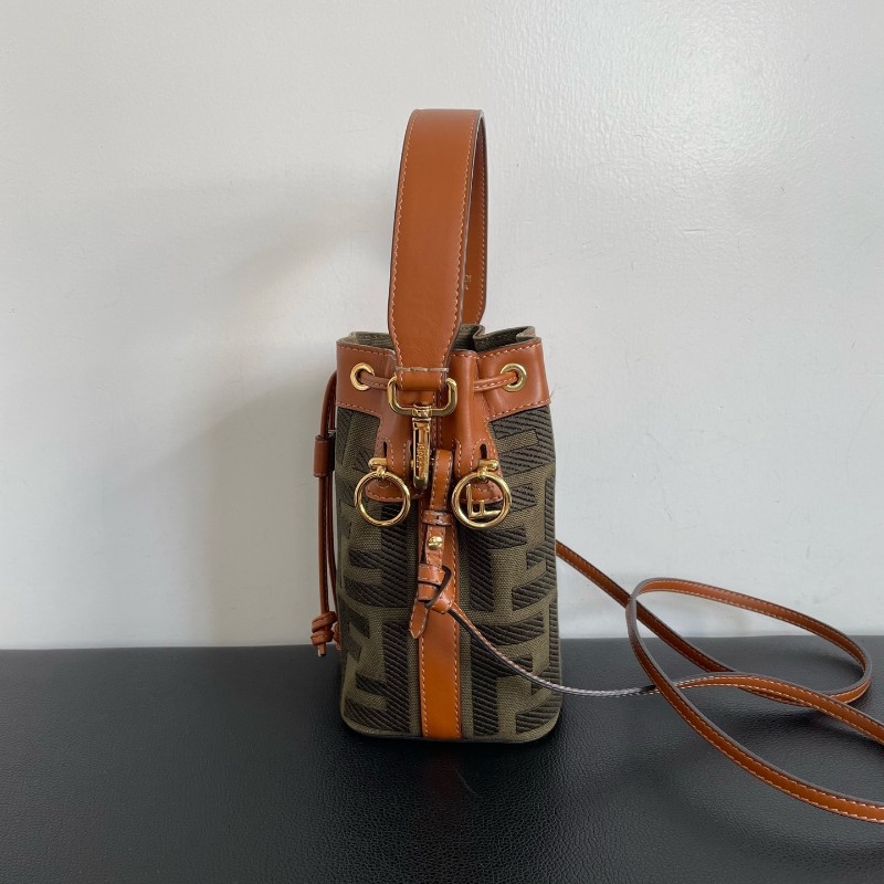 Fendi 芬迪 Mon Tresor老花刺繡小水桶迷你mini斜背包肩背包-2