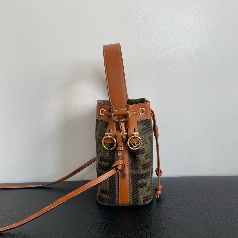 Fendi 芬迪 Mon Tresor老花刺繡小水桶迷你mini斜背包肩背包-3