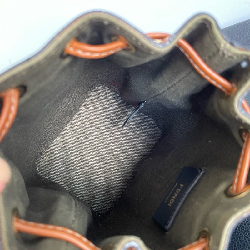 Fendi 芬迪 Mon Tresor老花刺繡小水桶迷你mini斜背包肩背包-5