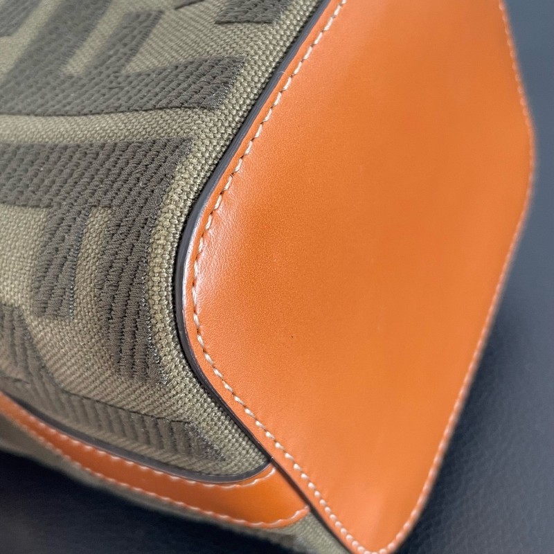 Fendi 芬迪 Mon Tresor老花刺繡小水桶迷你mini斜背包肩背包-8