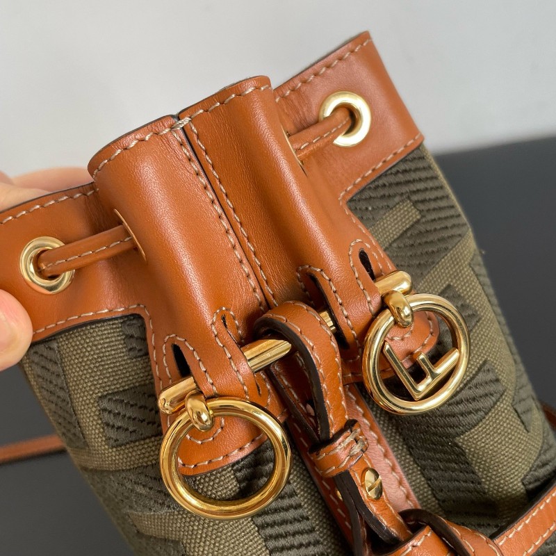 Fendi 芬迪 Mon Tresor老花刺繡小水桶迷你mini斜背包肩背包-12