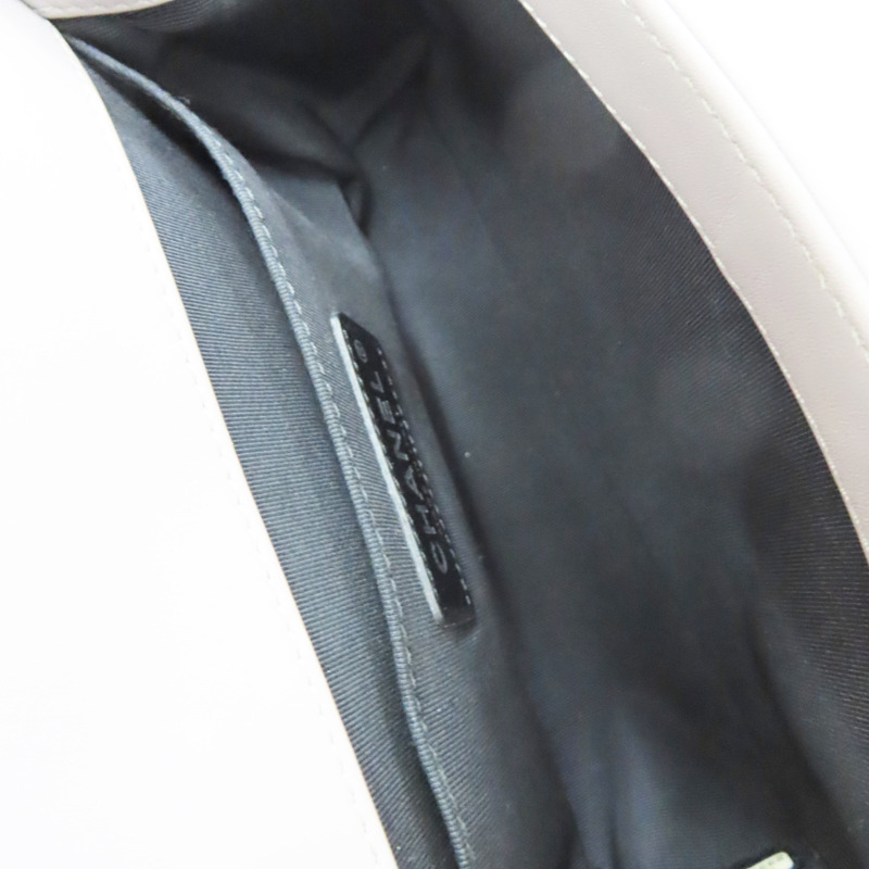 灰色 牛皮 毛呢 Boy20 鍊帶 肩背包 銀扣-4