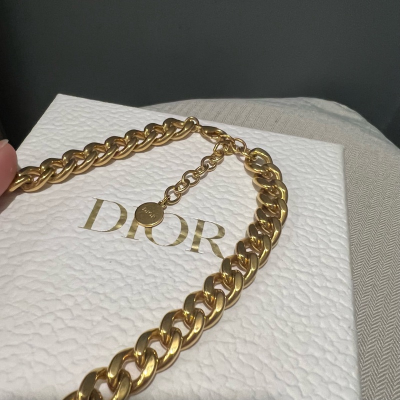 Dior爆款 CD 粗鏈Choker 鎖骨鍊 金-4