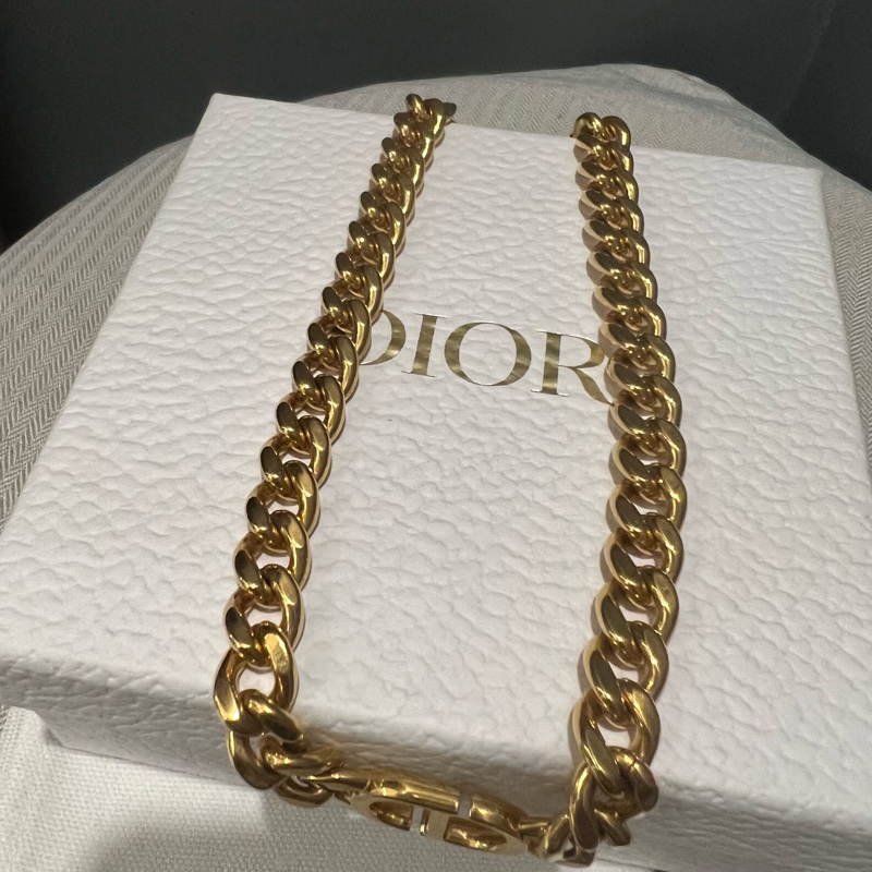 Dior爆款 CD 粗鏈Choker 鎖骨鍊 金-6