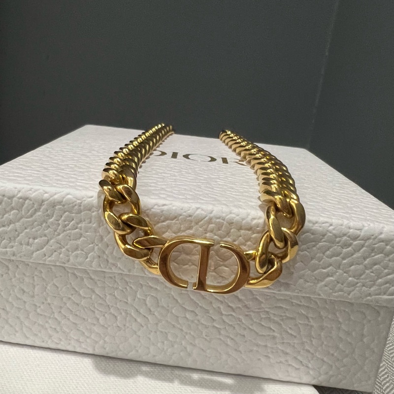 Dior爆款 CD 粗鏈Choker 鎖骨鍊 金-7