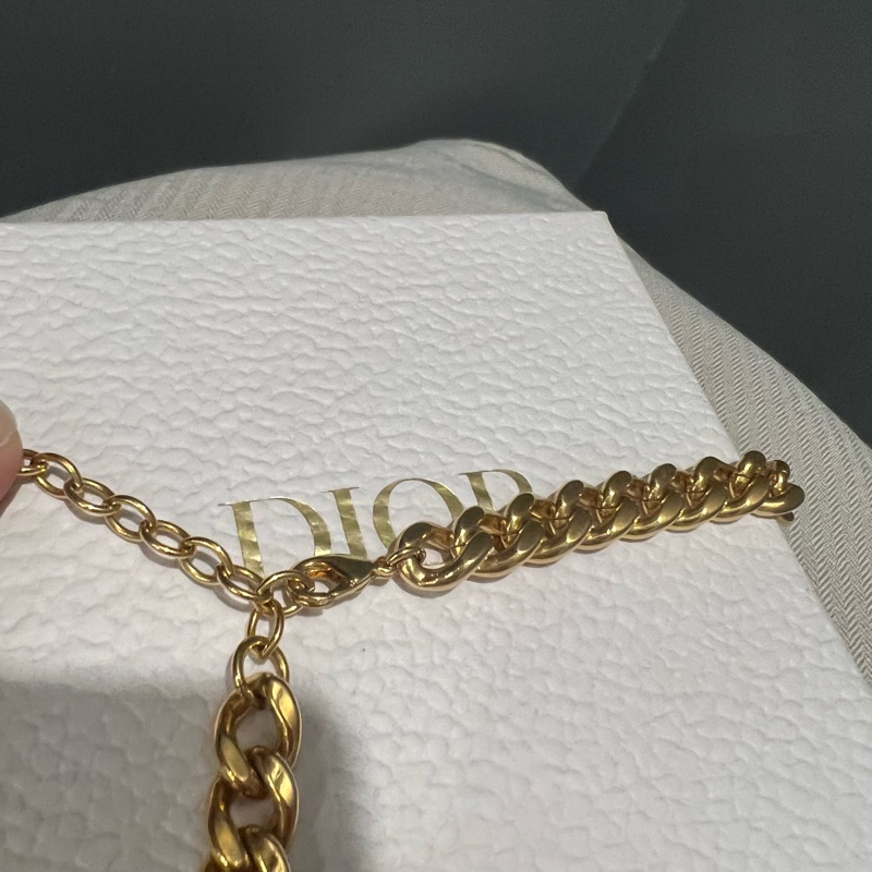Dior爆款 CD 粗鏈Choker 鎖骨鍊 金-18
