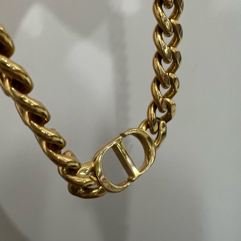 Dior爆款 CD 粗鏈Choker 鎖骨鍊 金-20