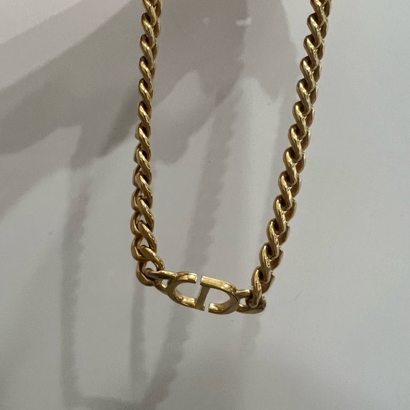 Dior爆款 CD 粗鏈Choker 鎖骨鍊 金-27