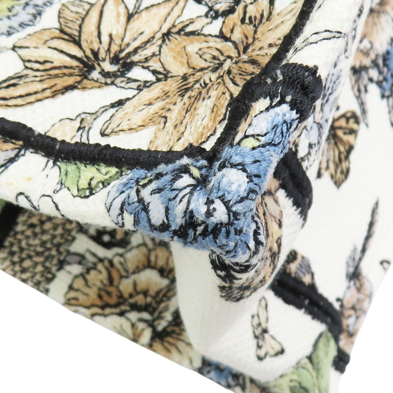 白底 多種顏色 蝴蝶圖案 刺繡帆布 托特包-8