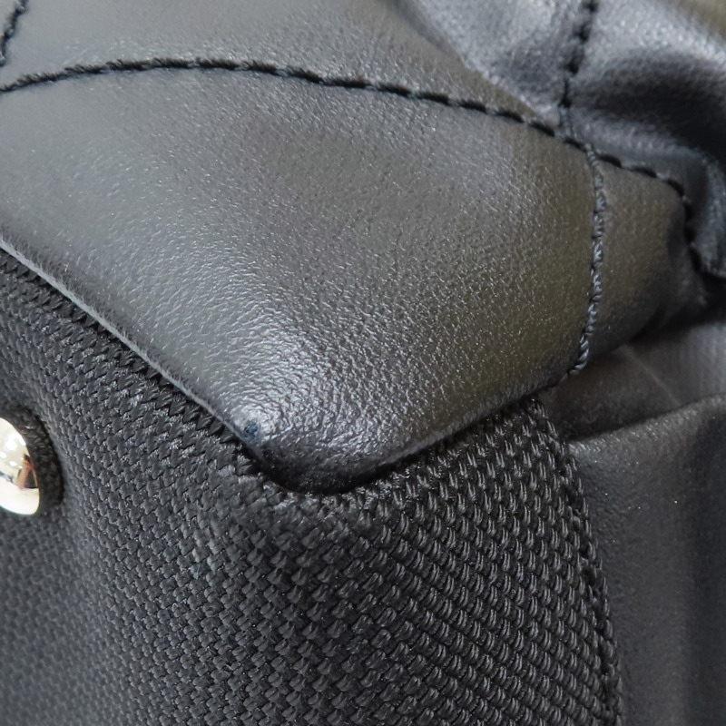 黑色 帆布 牛皮 Paris Biarritz 肩背包 無卡-16