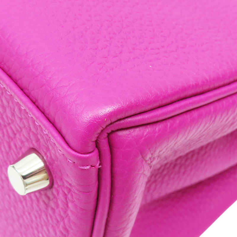 玫瑰紫 TOGO牛皮 kelly 28 两用包 銀扣 A刻-13