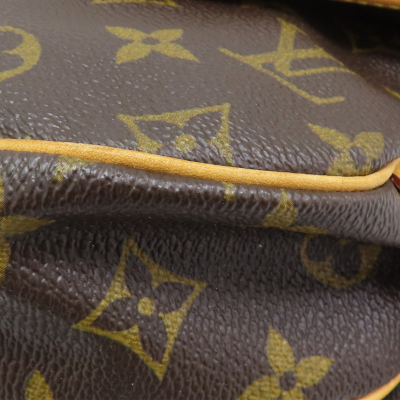 棕色 原花帆布 Saumur 30 肩背包【LOUIS VUITTON LV 路易威登】 M42256-10