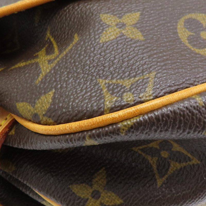 棕色 原花帆布 Saumur 30 肩背包【LOUIS VUITTON LV 路易威登】 M42256-11