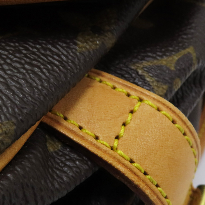 棕色 原花帆布 Saumur 30 肩背包【LOUIS VUITTON LV 路易威登】 M42256-14