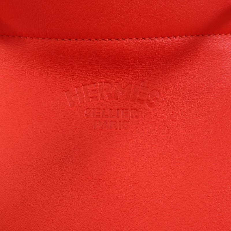 HERMES Swift皮革Aline Mini銀扣肩背袋Rouge Indien-8