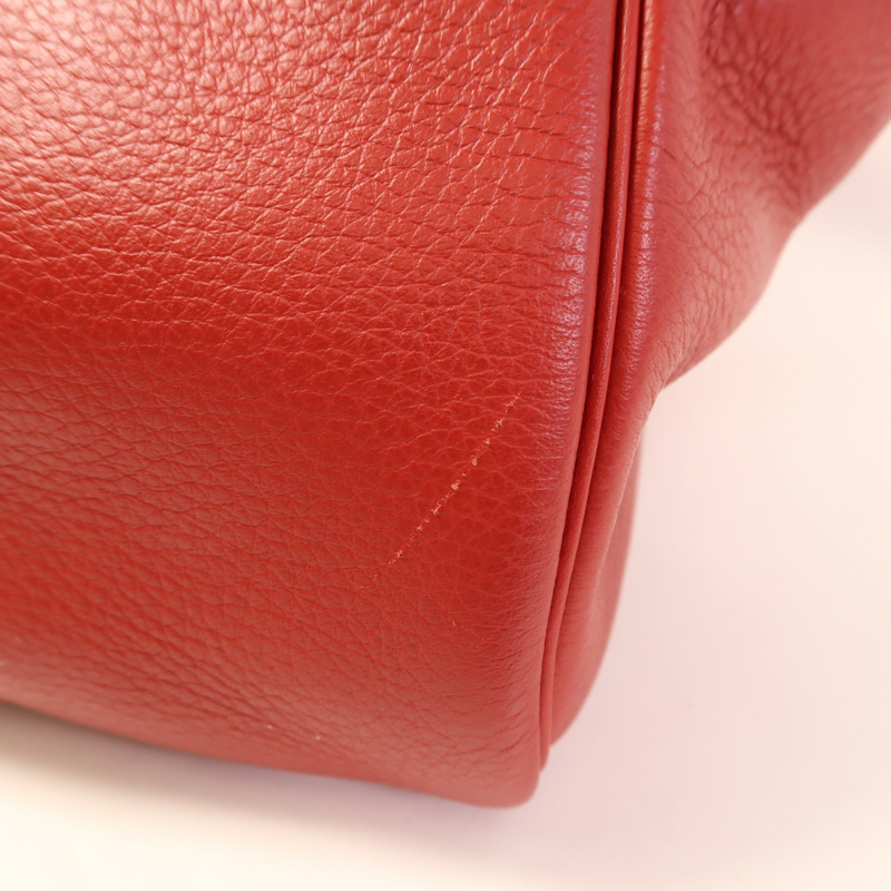 HERMES Clemence皮革Lindy 30金扣手挽肩背兩用袋 Rouge Tomate-15