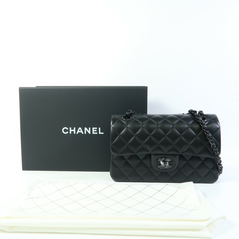 CHANEL 羊皮皮革Classic 23鏈帶肩背袋-14