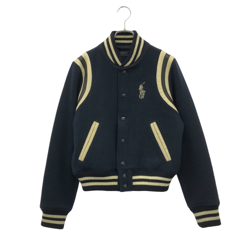 POLO RALPH LAUREN 羊毛混紡飛行員夾克 Stajan 羊毛海軍藍 二手男款-0