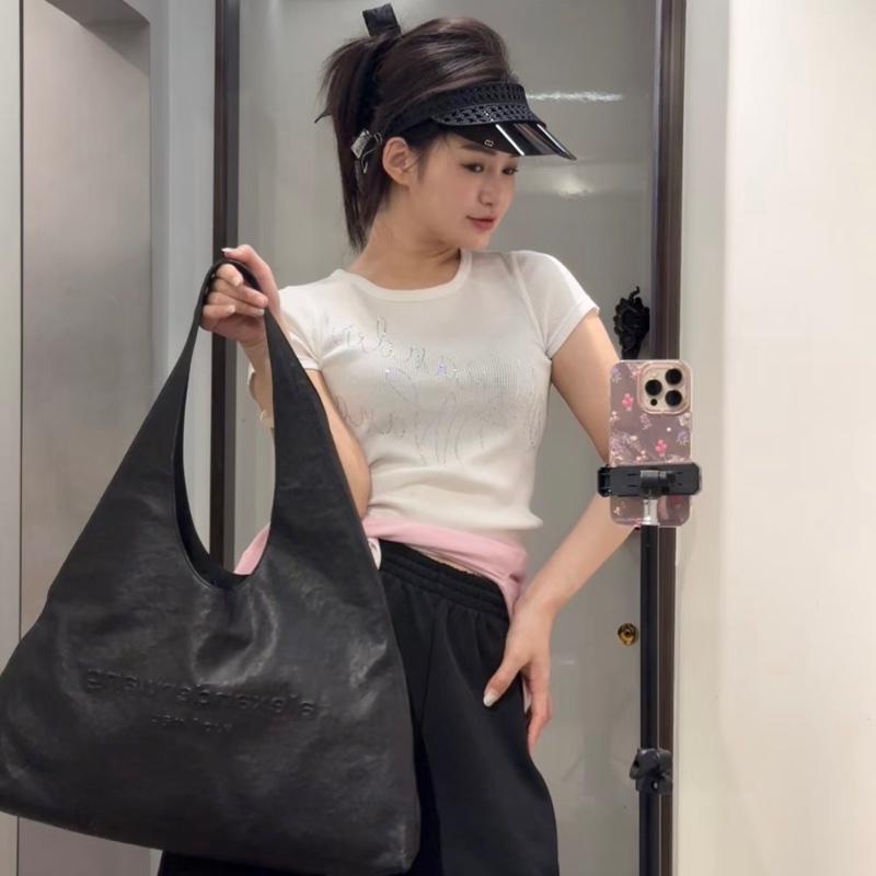 促銷品 Alexander Wang Pike 起皺皮革 腋下包 大號-3