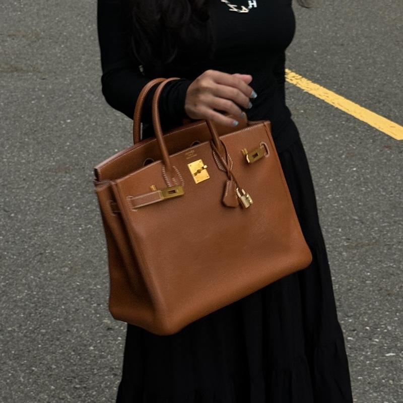 (極新!金棕金釦) Hermes Birkin HAC 32 金棕金 鉑金包-0