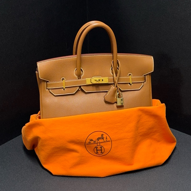 (極新!金棕金釦) Hermes Birkin HAC 32 金棕金 鉑金包-6