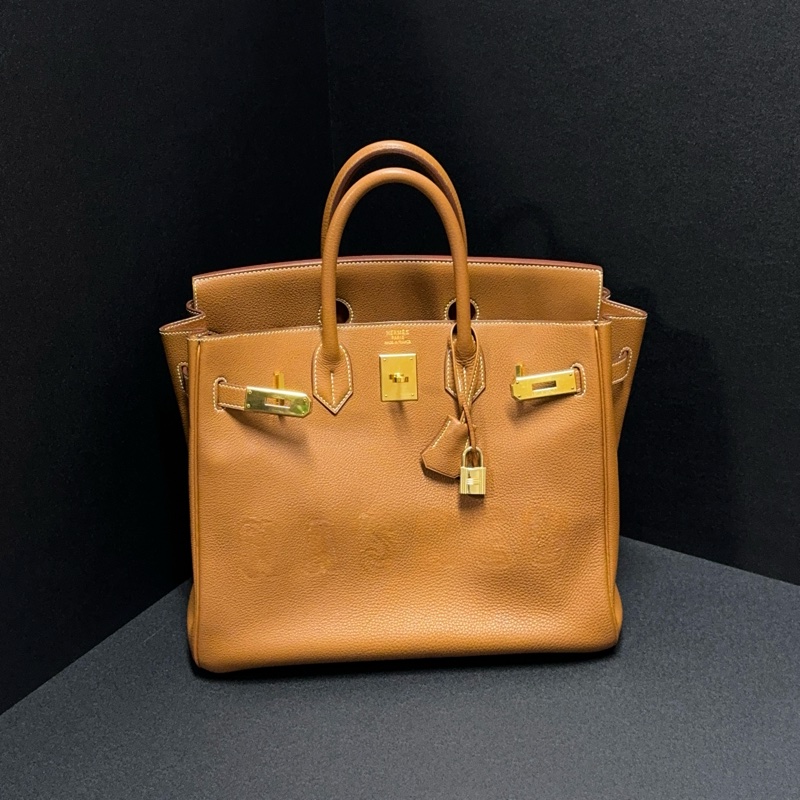 (極新!金棕金釦) Hermes Birkin HAC 32 金棕金 鉑金包-11