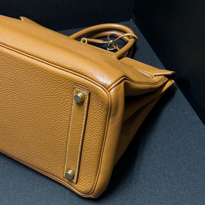 (極新!金棕金釦) Hermes Birkin HAC 32 金棕金 鉑金包-15