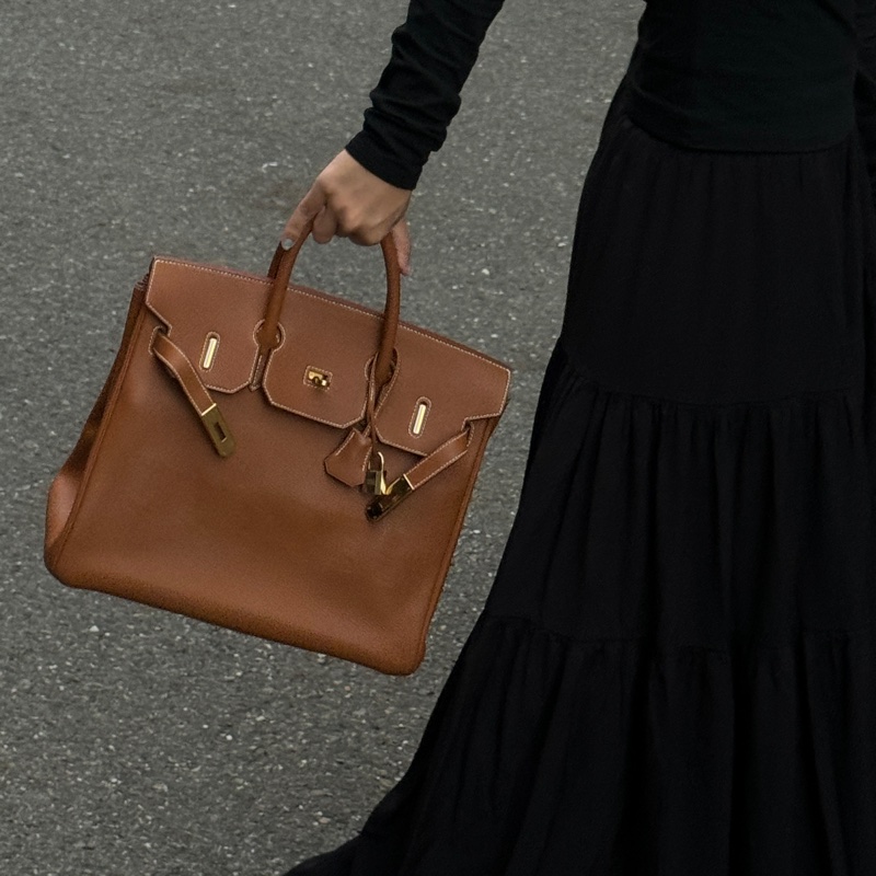 (極新!金棕金釦) Hermes Birkin HAC 32 金棕金 鉑金包-29