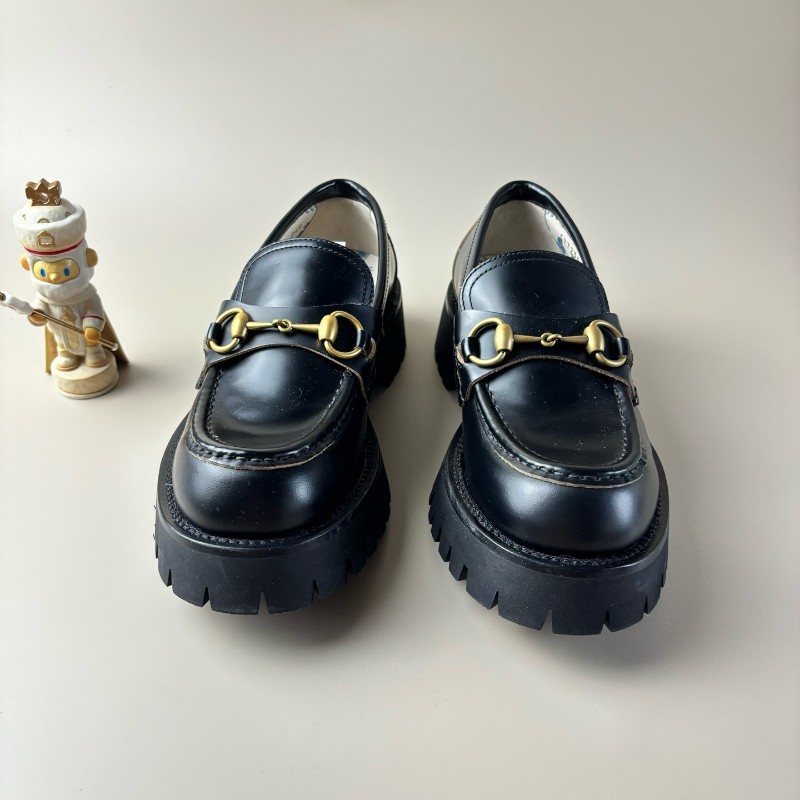 GUCCI/古馳 馬銜扣蜜蜂刺繡厚底樂福鞋 37碼 試穿一兩次-1