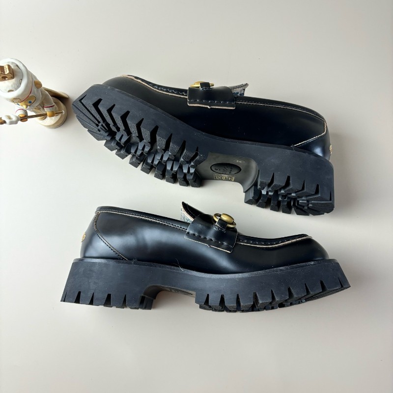 GUCCI/古馳 馬銜扣蜜蜂刺繡厚底樂福鞋 37碼 試穿一兩次-5