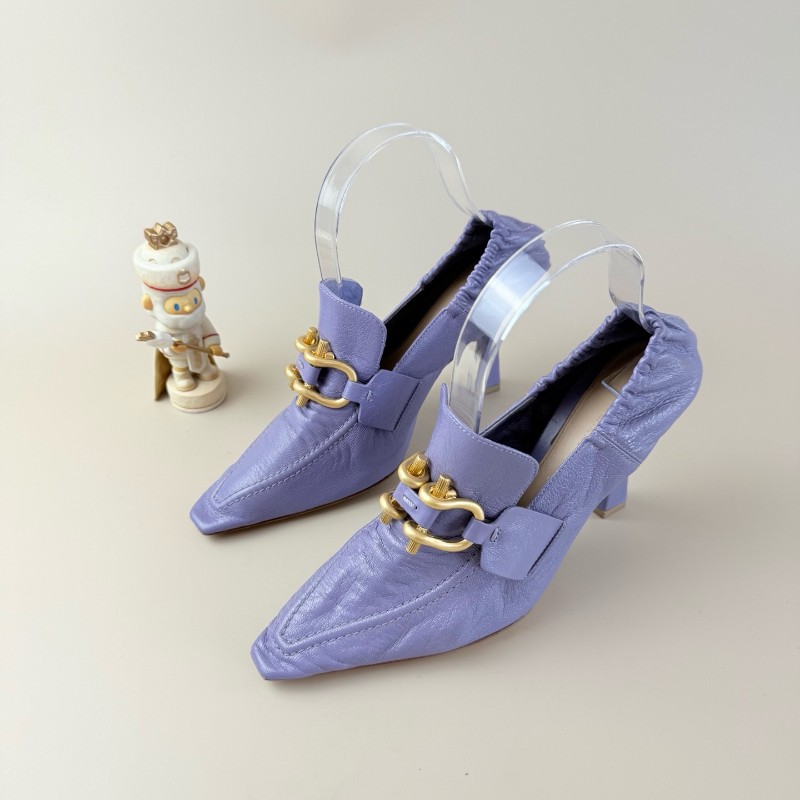 BV/葆蝶家 紫金尖头锁扣高跟鞋 36.5码-0