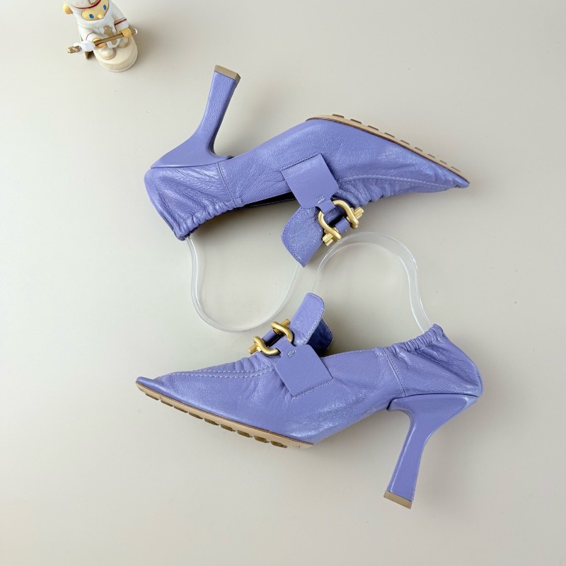 BV/葆蝶家 紫金尖头锁扣高跟鞋 36.5码-3