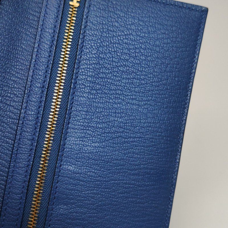 Hermes Bearn 小號 羊皮 純色 標誌H袢帶 皮夾-15