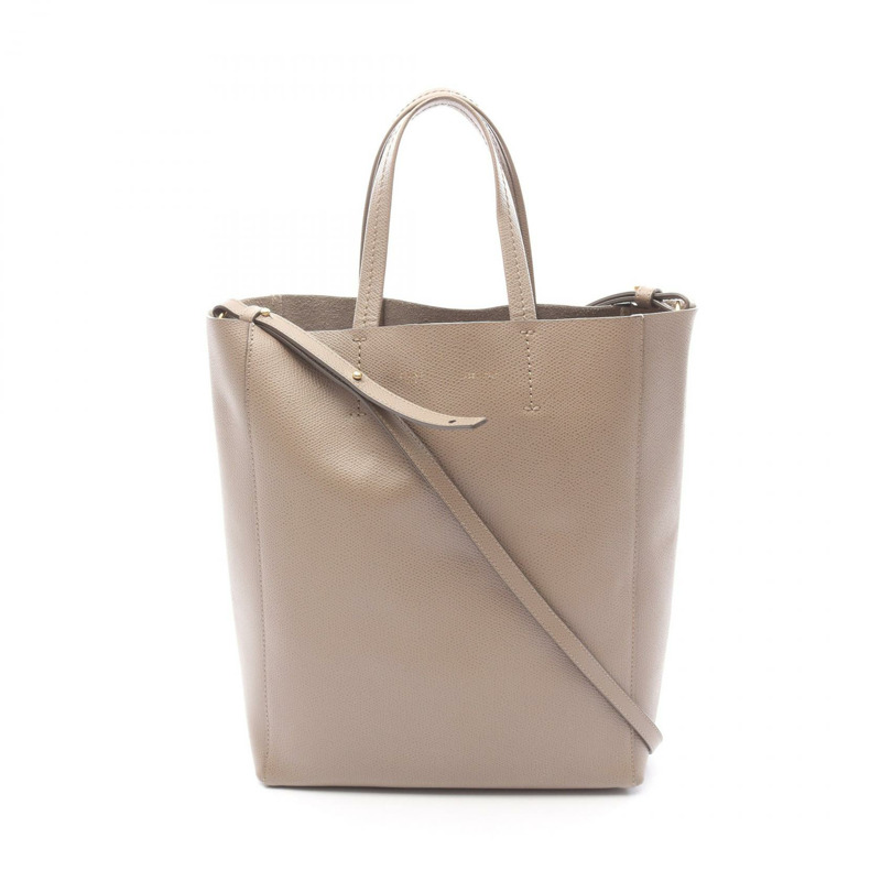 CELINE Vertical 小號 Cabas 單肩托特包 189813 皮革 米色 二手 女款-0