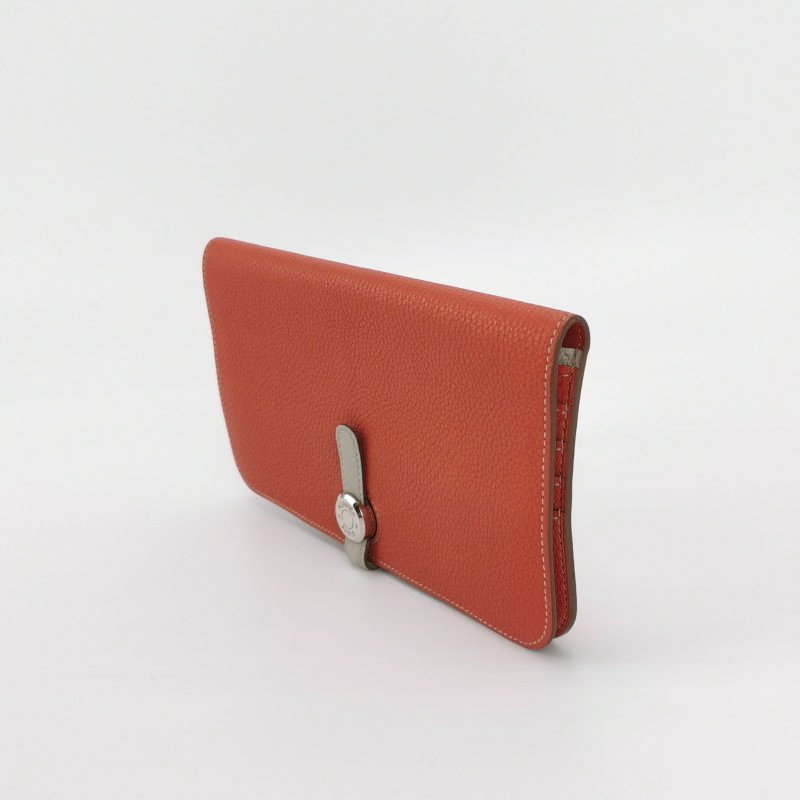 Hermes Dogon Duo 牛皮 拼色 马鞍钉 锁扣 钱包-1