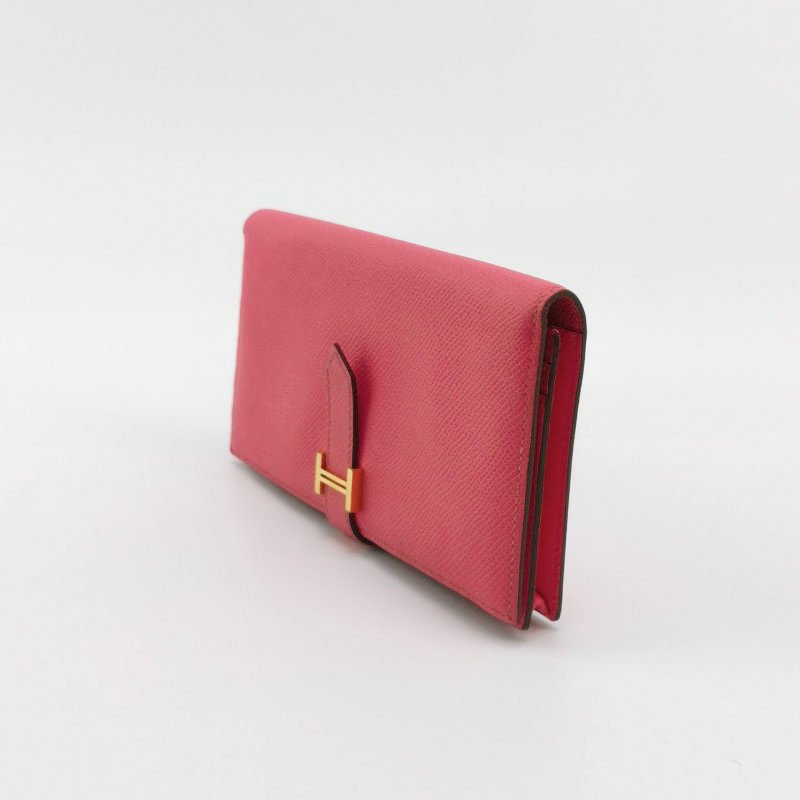 Hermes Bearn 小號 牛皮 純色標誌 H袢帶 皮夾-1