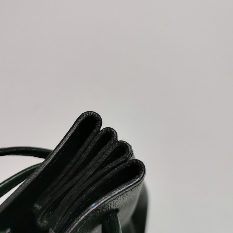 Hermes Vespa 中古 手提包 Veau Gulliver 牛皮金扣 60翡翠绿框A刻-10